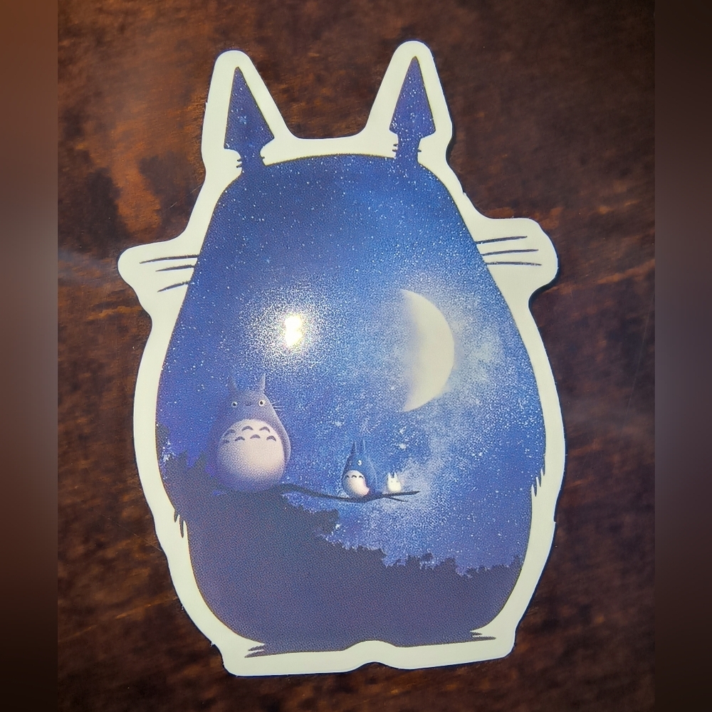 Studio Ghibli Totoro Night Sky Sticker - Blue